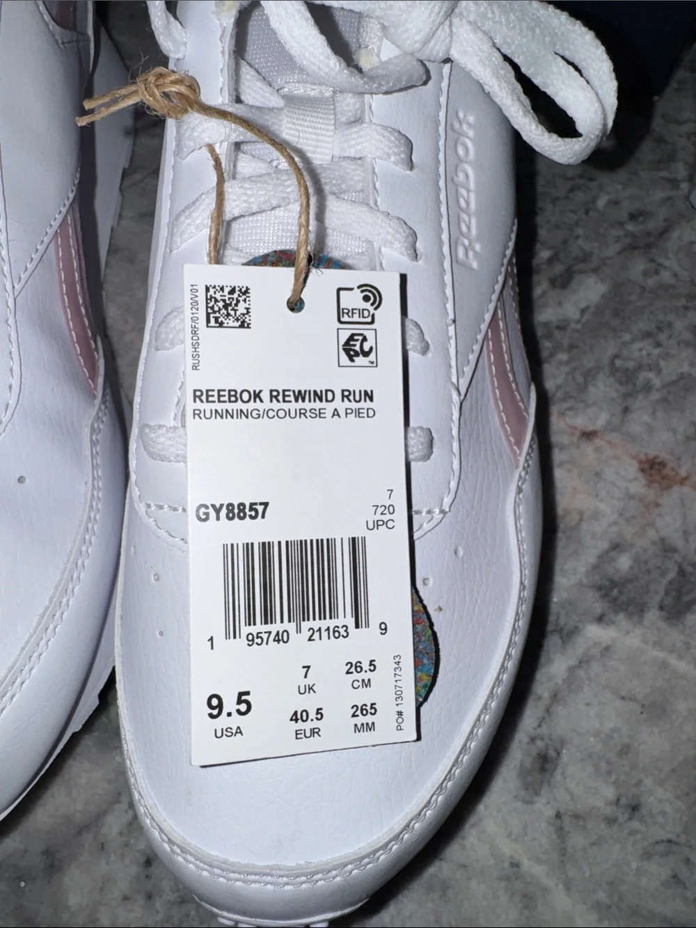 Reebok White Sneakers with Light Pink Accents